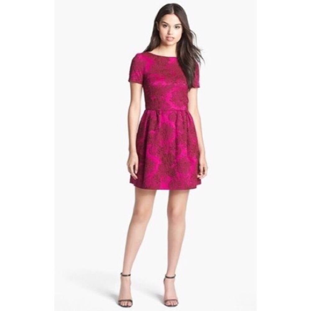 Jill Jill Stuart Floral Jacquard Mini Dress Fuchsia Size 4